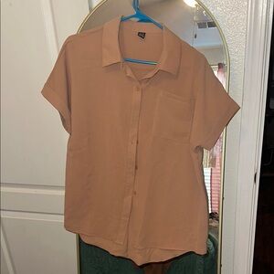 Casual Tan Button-Up Shirt